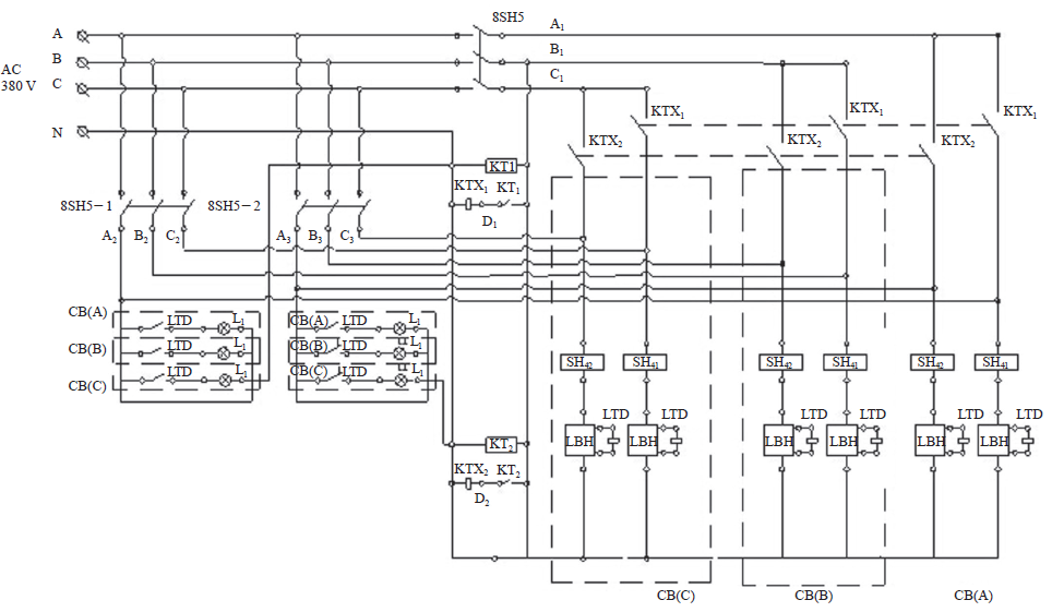 LW13A－550/Y 电伴热带监视工作原理图